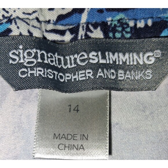 Christopher & Banks Women's Crop Signature Slimming Pants Palm Tree Size 14 - Picture 7 of 11